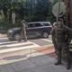Federal agents with vests identifying them as Drug Enforcement Administration officers deployed in D.C. on June 2.